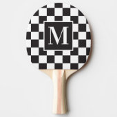 Monogram zwart en wit grafisch toetsenbord tafeltennisbatje (Voorkant)