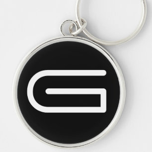 Monogram zwart en wit, min. sleutelhanger