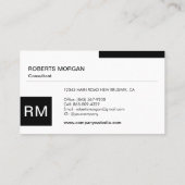 Monogram zwart en wit modern Visitekaartje (Achterkant)