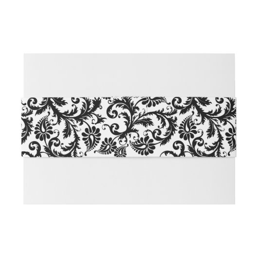 Monogram zwart en wit of een aangepaste kleur uitnodigingen wikkel (Achterkant Voorbeeld)