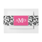 Monogram zwart en wit of een aangepaste kleur uitnodigingen wikkel (Voorkant Voorbeeld)