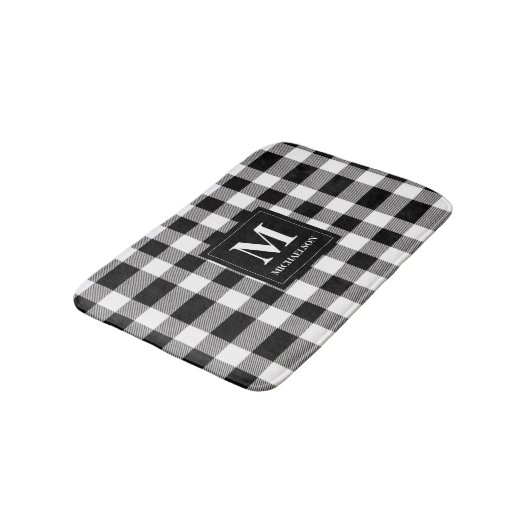 Monogram zwart en witte buffels badmat (Gekanteld)