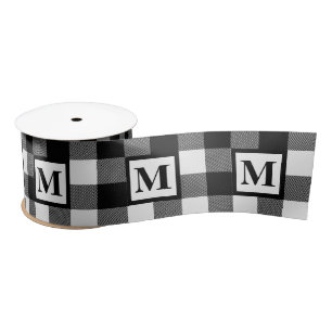 Monogram zwart en witte buffels lint