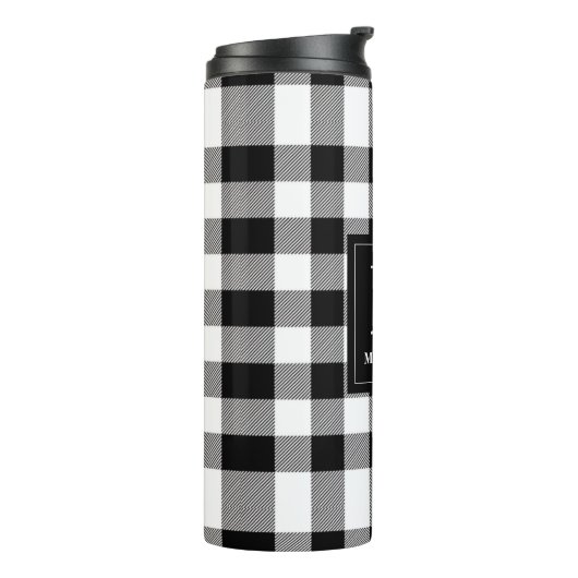 Monogram zwart en witte buffels thermosbeker (Gedraaid links)