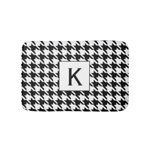 Monogram zwart en witte schroefdraad badmat (Voorkant)