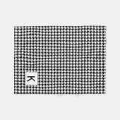 Monogram zwart en witte schroefdraad fleece deken (Voorkant (Horizontaal))