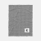 Monogram zwart en witte schroefdraad fleece deken (Voorkant)