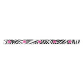 Monogram zwart en witte Zebra Druk met Hot Pink Lint (Voorkant)