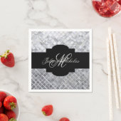 Monogram zwart en zilver 25e Jubileum Napkins Servetten (Insitu)