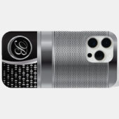 Monogram Zwart en Zilver Metaalnetwerk Case-Mate iPhone Case (Achterkant (horizontaal))