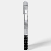 Monogram Zwart en Zilver Metaalnetwerk Case-Mate iPhone Case (Achterkant / Links)