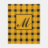 Monogram zwart geel Gingham patroon Fleece Deken (Voorkant)