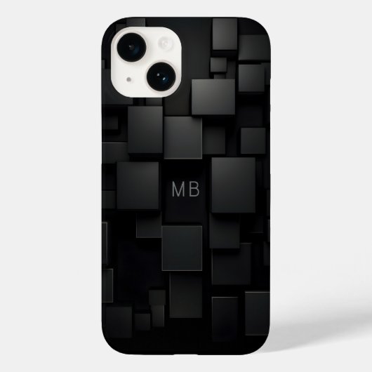 Monogram zwart geometrisch Abstract patroon Case-Mate iPhone Case (Achterkant)