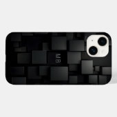 Monogram zwart geometrisch Abstract patroon Case-Mate iPhone Case (Achterkant (horizontaal))