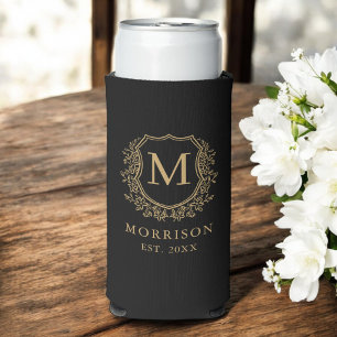 Monogram Zwart Goud Kreeft Botanische Huwelijk