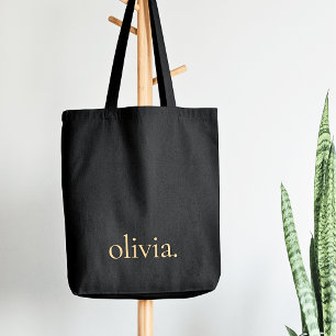 Monogram zwart goud modern minimalistisch elegant draagtas