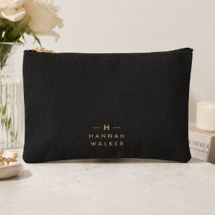 Monogram Zwart Goud Moderne Minimalistische Eleg Etui