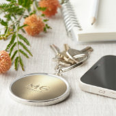Monogram Zwart Goud Professioneel Elegant Modern Sleutelhanger (Zijkant)