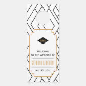 Monogram zwart, gouden en witte kunst Deco Wedding (Voorkant)