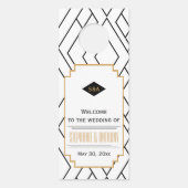 Monogram zwart, gouden en witte kunst Deco Wedding (Achterkant)