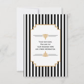 Monogram zwart, gouden en witte kunst Deco Wedding Save The Date (Achterkant)