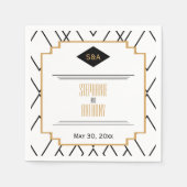 Monogram zwart, gouden en witte kunst Deco Wedding Servetten (Voorkant)