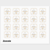 Monogram zwart, gouden en witte kunst Deco Wedding Vierkante Sticker (Vel)