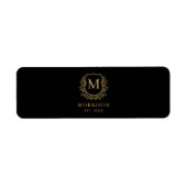 Monogram Zwart Gouden Kam Trouwsigaar Band Etiket (Voorkant)