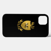 Monogram zwart-gouden koninklijk emblem Case-Mate iPhone case (Achterkant (horizontaal))