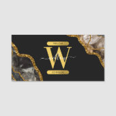 Monogram zwart-goudgrijs naamplaatje (Voorkant)