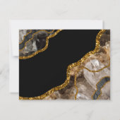 Monogram zwart-goudgrijs notitiekaartje (Achterkant)