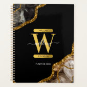 Monogram zwart-goudgrijs planner (Voorkant)