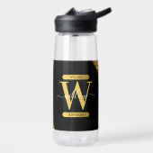Monogram zwart-goudgrijs waterfles (Links)