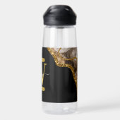 Monogram zwart-goudgrijs waterfles (Achterkant)