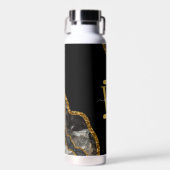 Monogram zwart-goudgrijs waterfles (Voorkant)