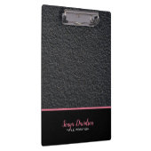 Monogram zwart graniet en roze streep klembord (Rechts)