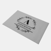 Monogram zwart grijs deurmat (Schuin)