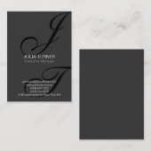 Monogram zwart, grijs, uniek visitekaartje (Voorkant / Achterkant)