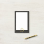 Monogram zwart karton Gold Foil Simple Modern Post-it® Notes (Op bureau)