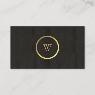 Monogram zwart karton Gold Foil Simple Modern Visitekaartje