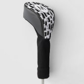 Monogram zwart kattekatroon golfheadcover (Schuin)
