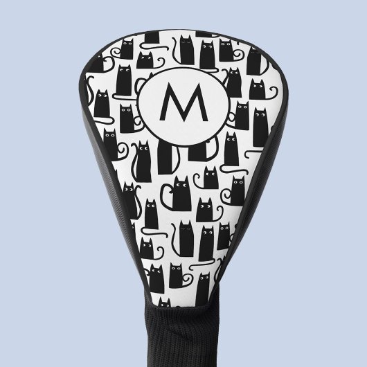 Monogram zwart kattekatroon golfheadcover