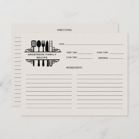 Monogram zwart keukengereedschap (Voorkant / Achterkant)