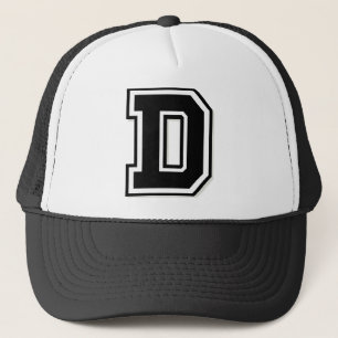 Monogram zwart letter "D" Trucker Pet