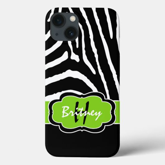 Monogram zwart, Limoen Zebra Stripe iPad-luchttas Case-Mate iPhone Case (Achterkant)
