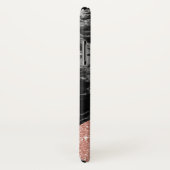 Monogram Zwart Marmer & Roos Gouden Glitter Sparkl Case-Mate iPhone Case (Achterkant / rechts)