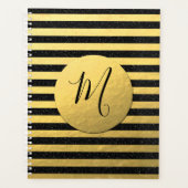 Monogram zwart met Faux Gold Foil Glitter Planner (Voorkant)