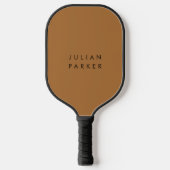 Monogram zwart minimalistisch bruin pickleball paddle (Voorkant)