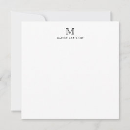 Monogram Zwart Minimalistische Klassieker Formeel  Notitiekaartje