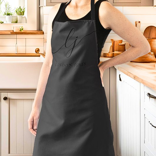 Monogram Zwart Modern Minimal Calligraphy Script Schort